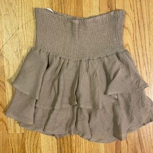 Tan ruffle skirt
